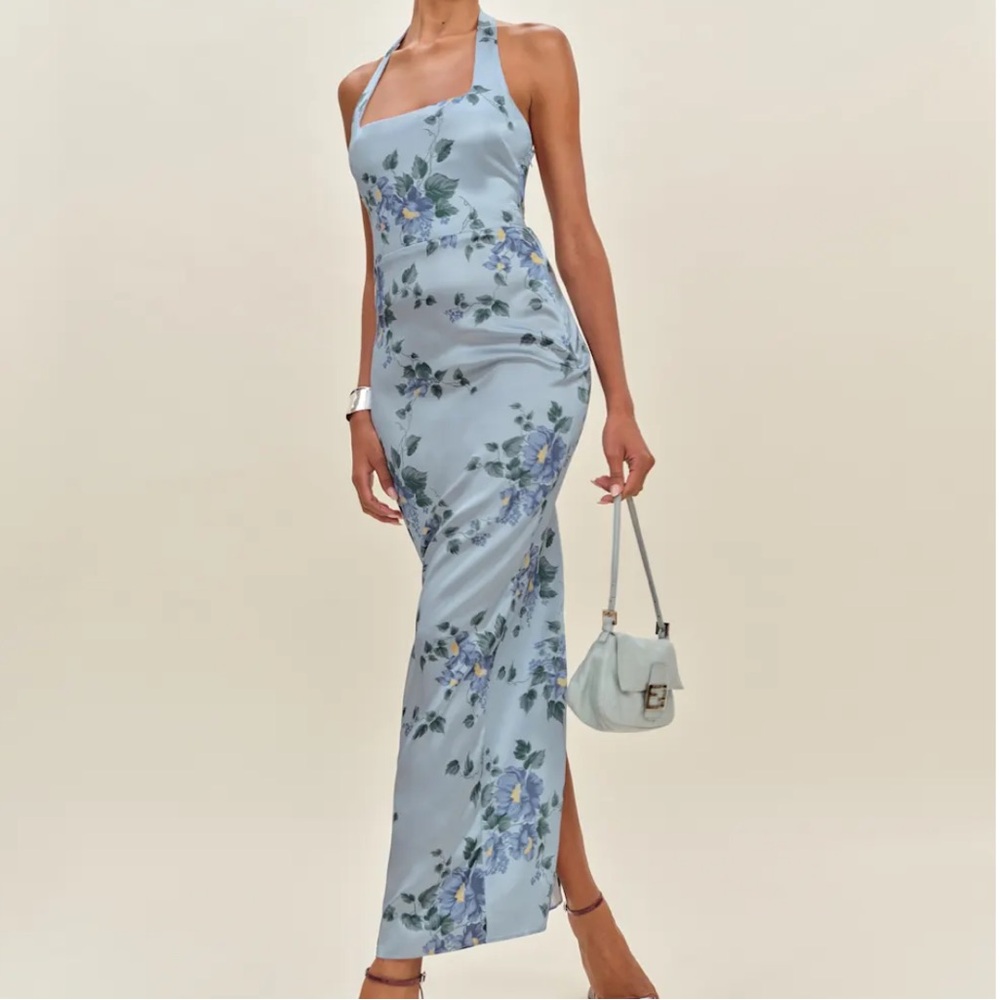 NWT Reformation Ivan Silk dress in Color Fresh Air - size 4